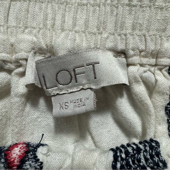 Loft Women’s XSmall Embroidered Linen Blend Boho Ruffle Elastic Waist Mini Skirt - Picture 5 of 10